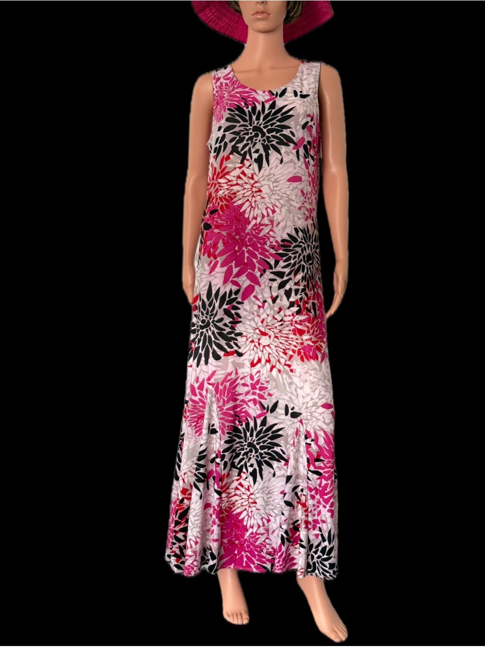 Attitudes by Renee Pink and Black Floral Maxi Dress